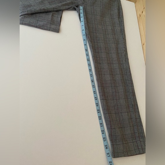 BANANA REPUBLIC Womens Size 2 Plaid Pants Jackson Fit Black Grey Red Trousers - Picture 10 of 12